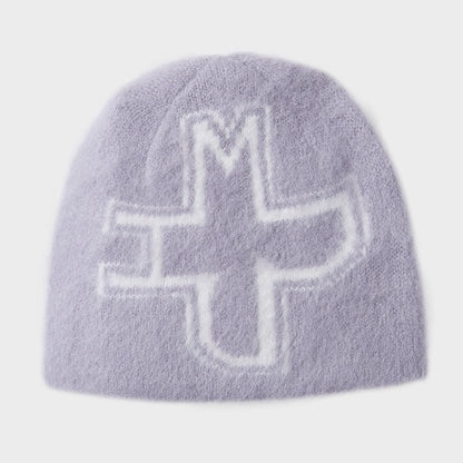 HMDD® MOHAIR REVERSIBLE CROSS BEANIE (GREY)