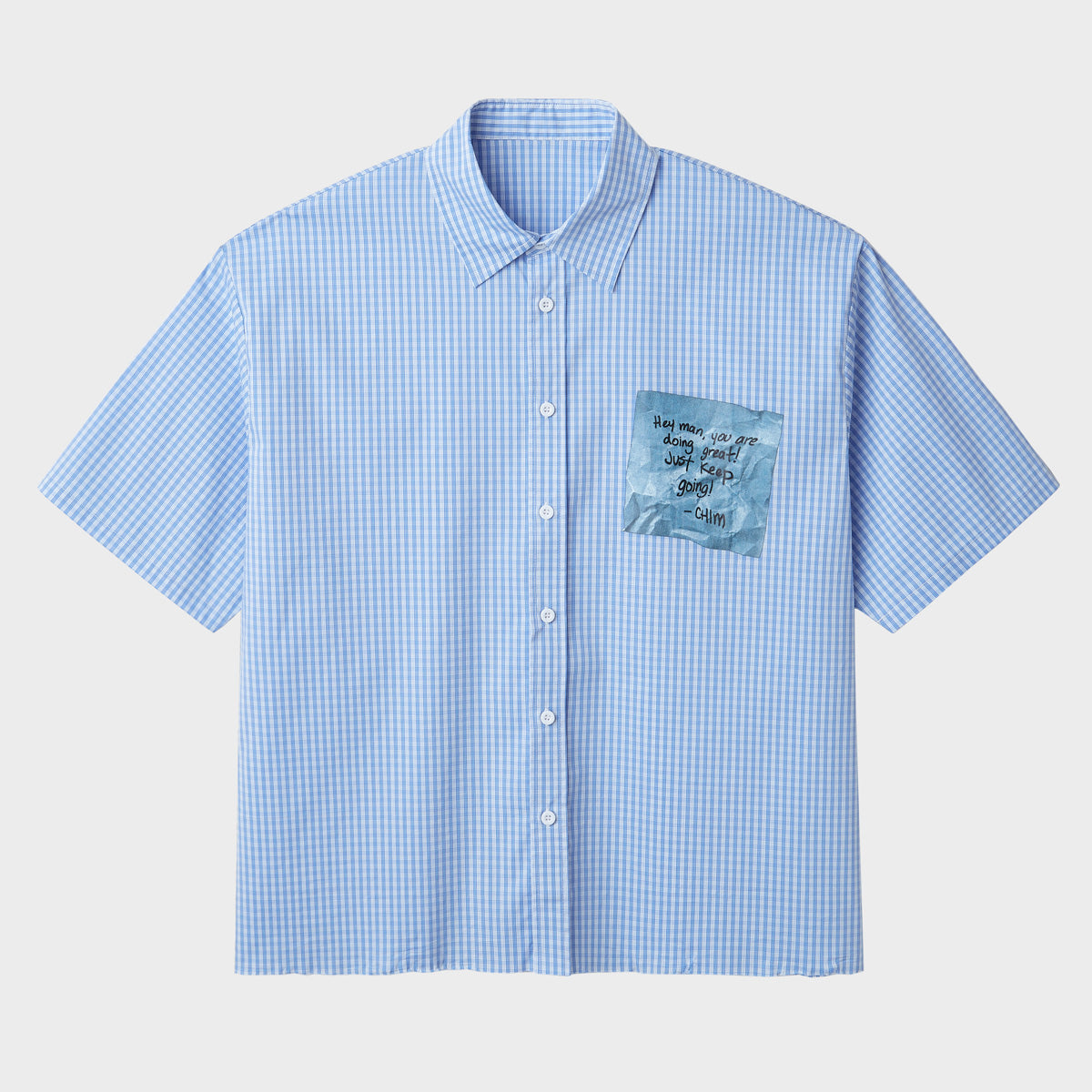 DAILY REMINDER BUTTON UP (BLUE)